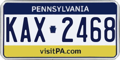 PA license plate KAX2468