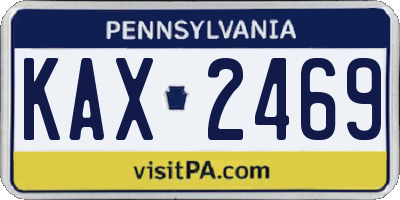 PA license plate KAX2469