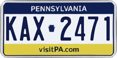 PA license plate KAX2471