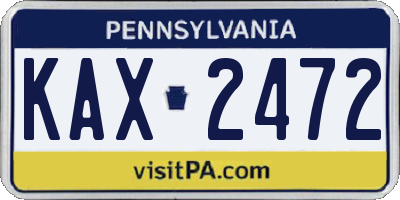 PA license plate KAX2472