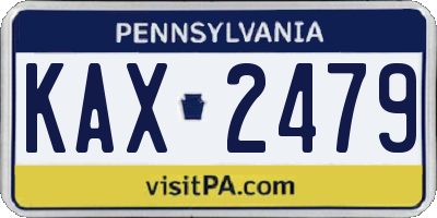 PA license plate KAX2479