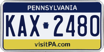 PA license plate KAX2480