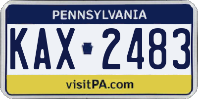 PA license plate KAX2483