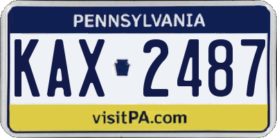 PA license plate KAX2487