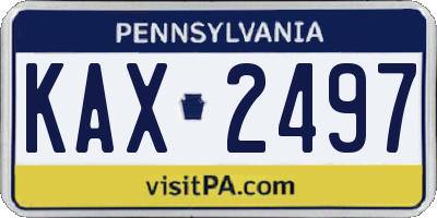 PA license plate KAX2497