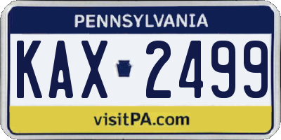 PA license plate KAX2499