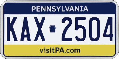 PA license plate KAX2504