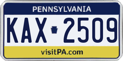 PA license plate KAX2509