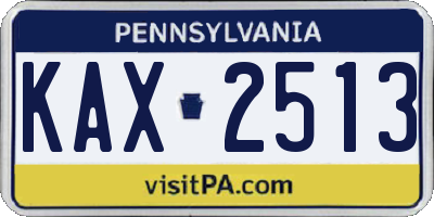 PA license plate KAX2513