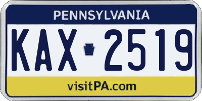 PA license plate KAX2519
