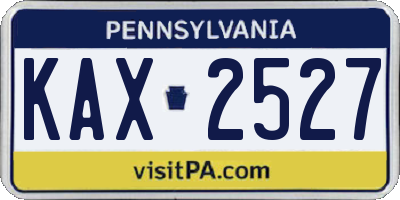 PA license plate KAX2527