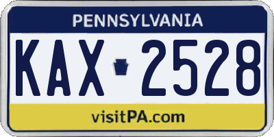 PA license plate KAX2528