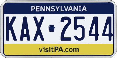 PA license plate KAX2544