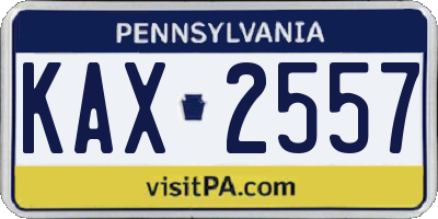 PA license plate KAX2557