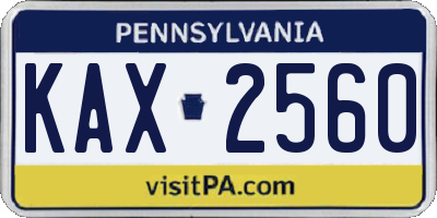 PA license plate KAX2560
