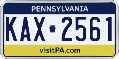 PA license plate KAX2561