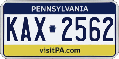 PA license plate KAX2562