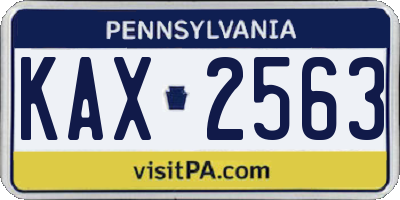 PA license plate KAX2563