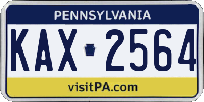 PA license plate KAX2564