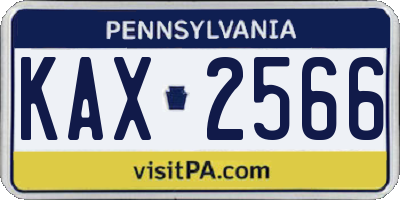 PA license plate KAX2566