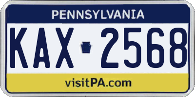 PA license plate KAX2568