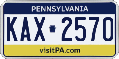 PA license plate KAX2570