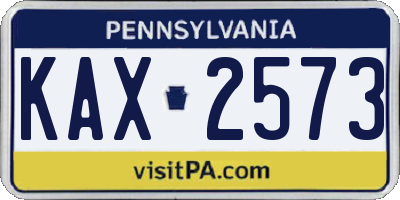 PA license plate KAX2573