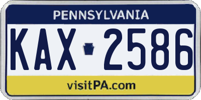 PA license plate KAX2586