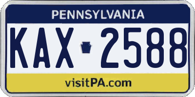 PA license plate KAX2588