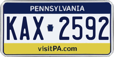 PA license plate KAX2592