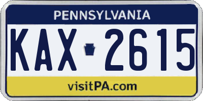 PA license plate KAX2615