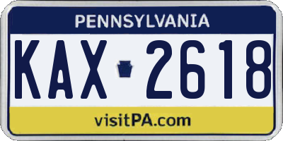 PA license plate KAX2618