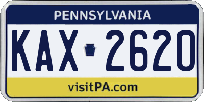 PA license plate KAX2620