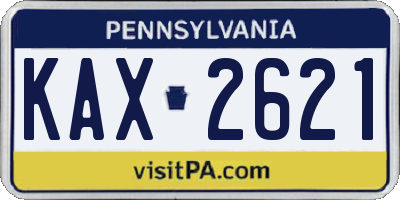 PA license plate KAX2621