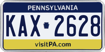PA license plate KAX2628