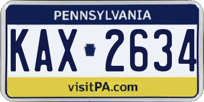 PA license plate KAX2634
