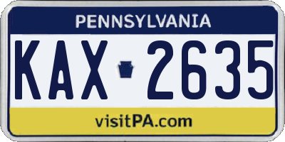 PA license plate KAX2635