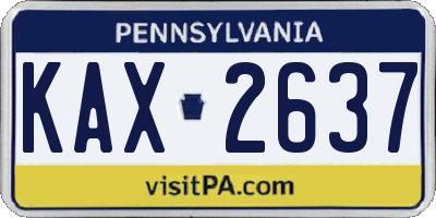 PA license plate KAX2637