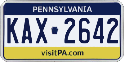 PA license plate KAX2642