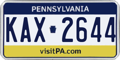 PA license plate KAX2644