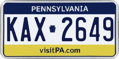 PA license plate KAX2649