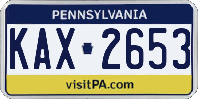 PA license plate KAX2653