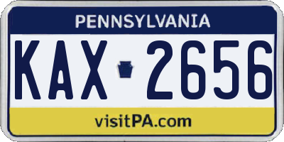 PA license plate KAX2656
