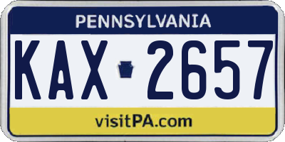 PA license plate KAX2657