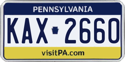 PA license plate KAX2660