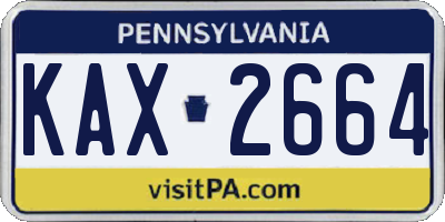 PA license plate KAX2664