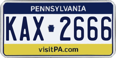 PA license plate KAX2666