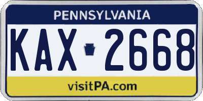 PA license plate KAX2668