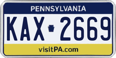 PA license plate KAX2669