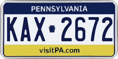 PA license plate KAX2672